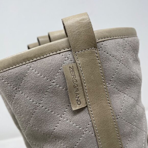 Cole Haan ZeroGrand Boot Size 6 Roper Quilted Round Toe Mid-Calf Suede Leather - Picture 8 of 11